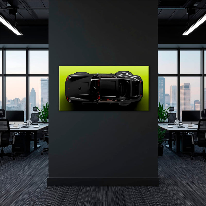 Porsche 911 Greenline Shadow Wall Art – Sports Car Canvas Print Cars