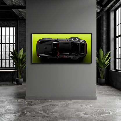 Porsche 911 Greenline Shadow Wall Art – Sports Car Canvas Print Cars