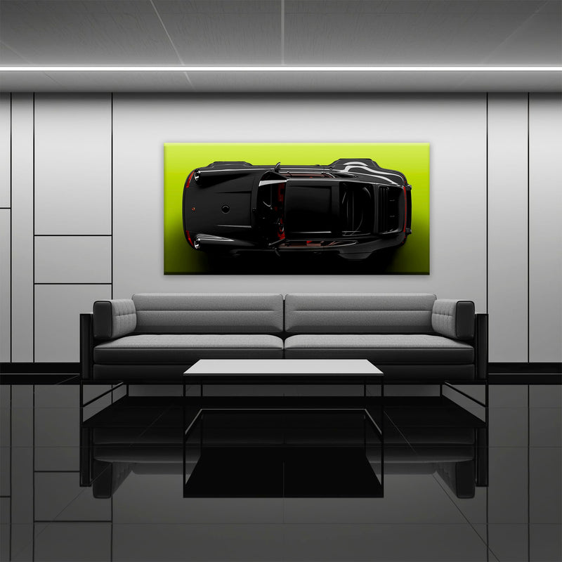 Porsche 911 Greenline Shadow Wall Art – Sports Car Canvas Print Cars