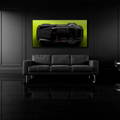 Porsche 911 Greenline Shadow Wall Art – Sports Car Canvas Print Cars