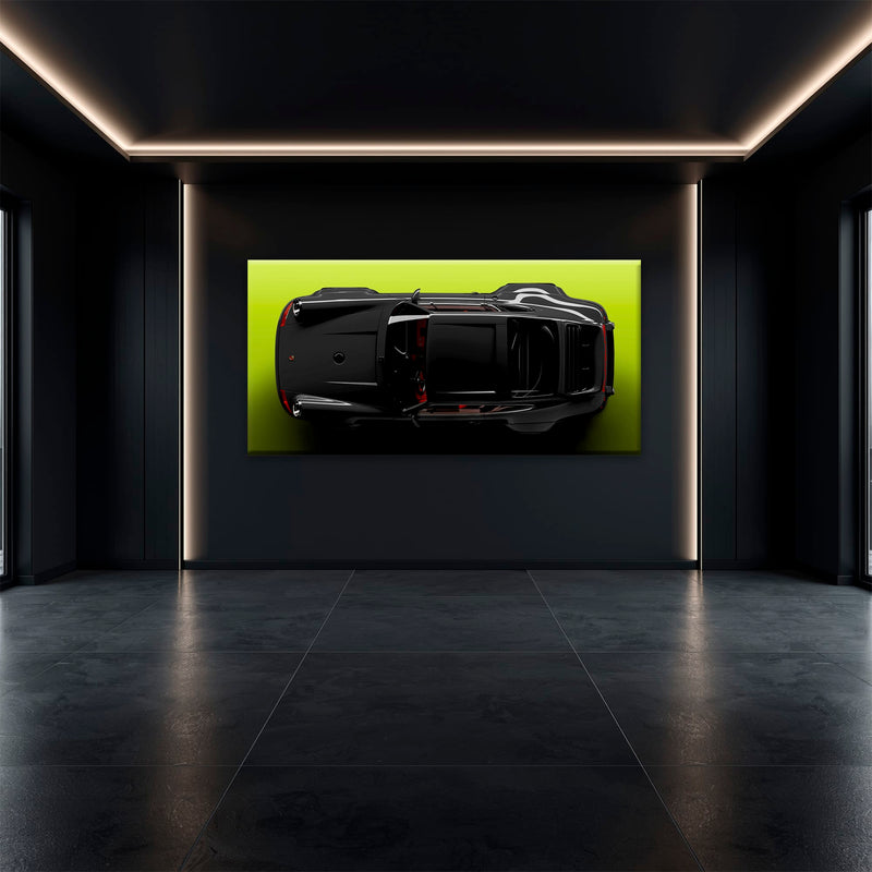 Porsche 911 Greenline Shadow Wall Art – Sports Car Canvas Print Cars