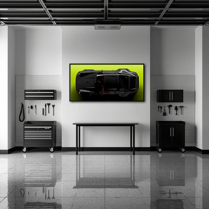 Porsche 911 Greenline Shadow Wall Art – Sports Car Canvas Print Cars