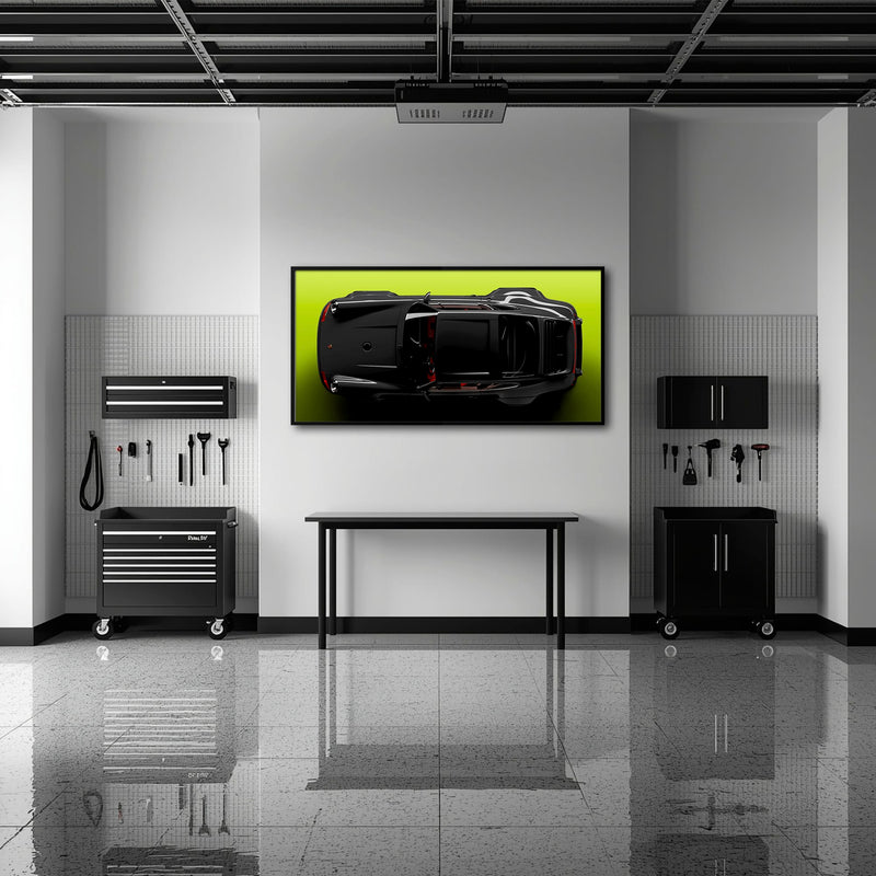 Porsche 911 Greenline Shadow Wall Art – Sports Car Canvas Print Cars