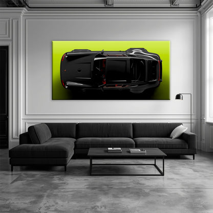Porsche 911 Greenline Shadow Wall Art – Sports Car Canvas Print Cars