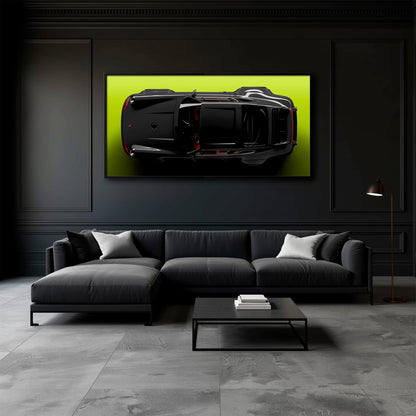 Porsche 911 Greenline Shadow Wall Art – Sports Car Canvas Print Cars