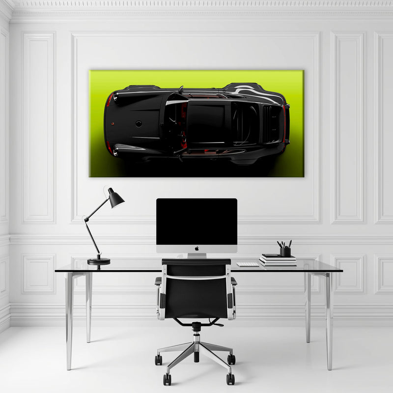 Porsche 911 Greenline Shadow Wall Art – Sports Car Canvas Print Cars