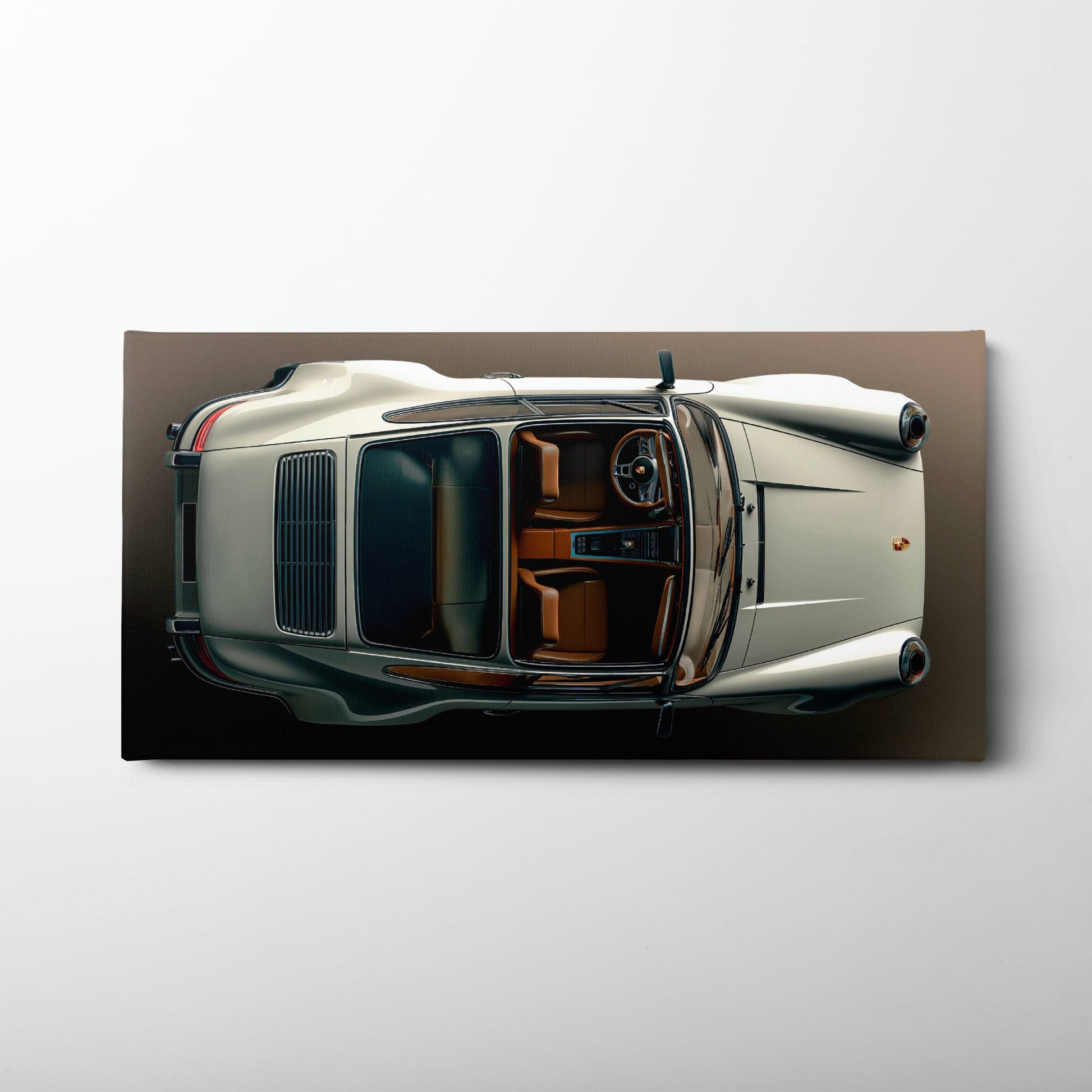 Porsche 911 Ivory Meridian Wall Art – Cream Sports Car Canvas Print Cars