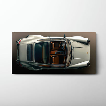 Porsche 911 Ivory Meridian Wall Art – Cream Sports Car Canvas Print Cars