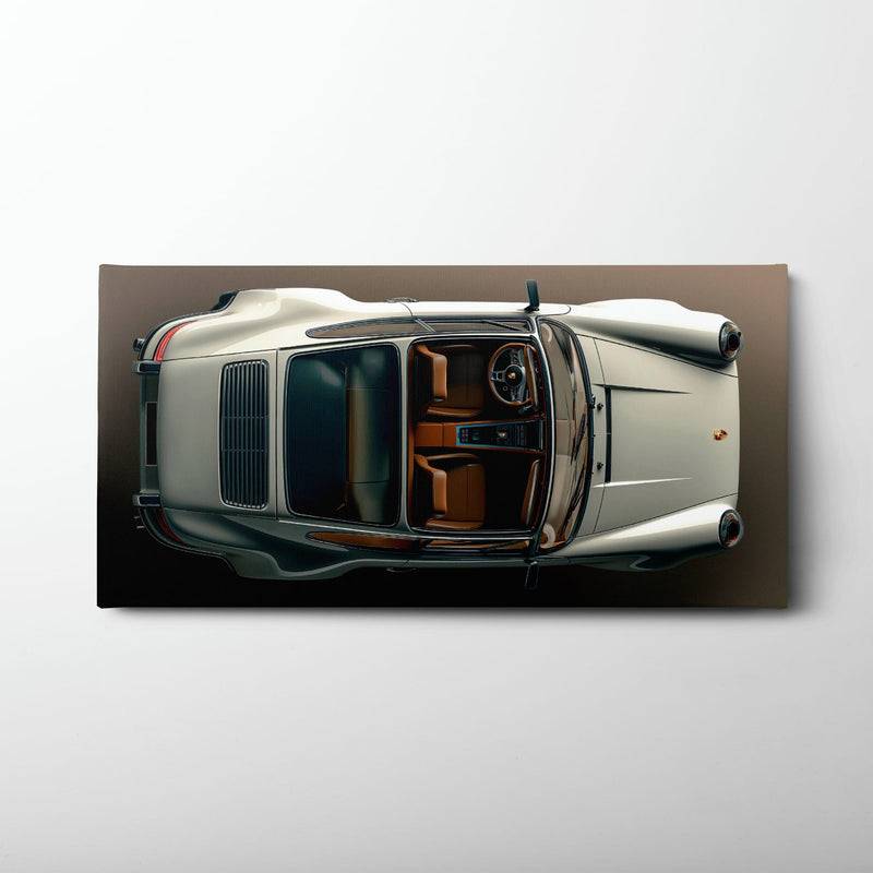 Porsche 911 Ivory Meridian Wall Art – Cream Sports Car Canvas Print Cars