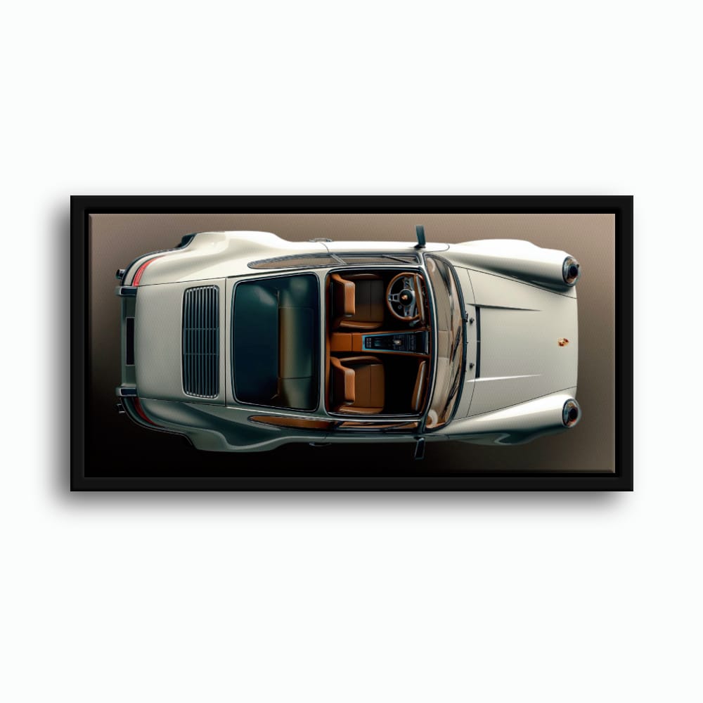 Porsche 911 Ivory Meridian Wall Art – Cream Sports Car Canvas Print Cars