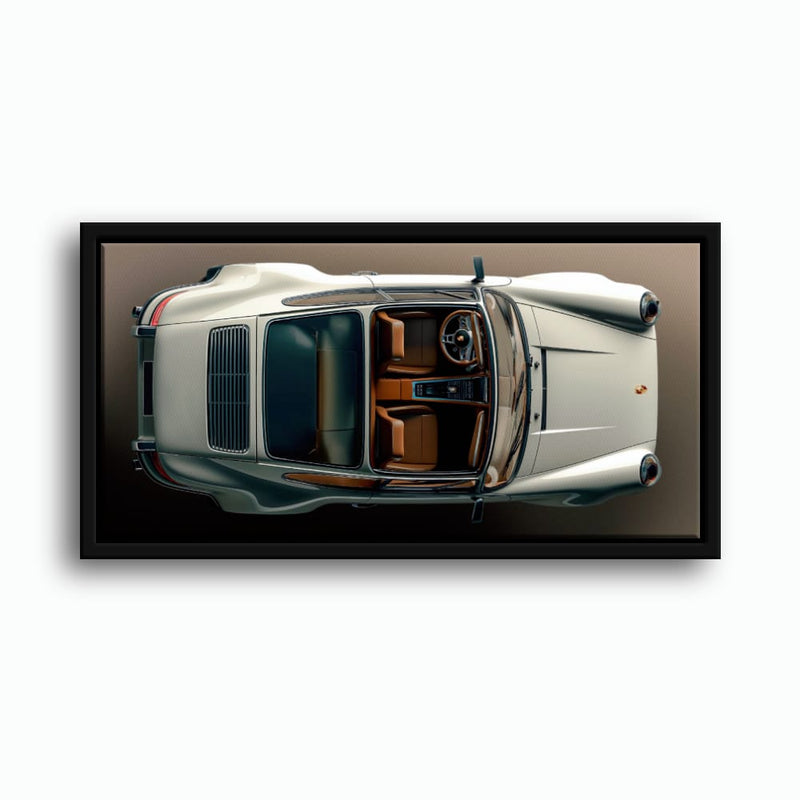 Porsche 911 Ivory Meridian Wall Art – Cream Sports Car Canvas Print Cars