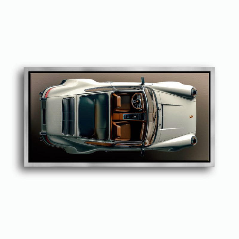 Porsche 911 Ivory Meridian Wall Art – Cream Sports Car Canvas Print Cars