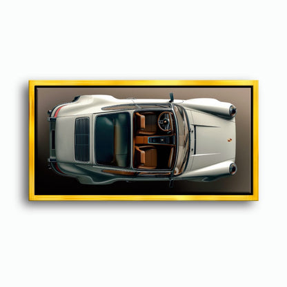 Porsche 911 Ivory Meridian Wall Art – Cream Sports Car Canvas Print Cars