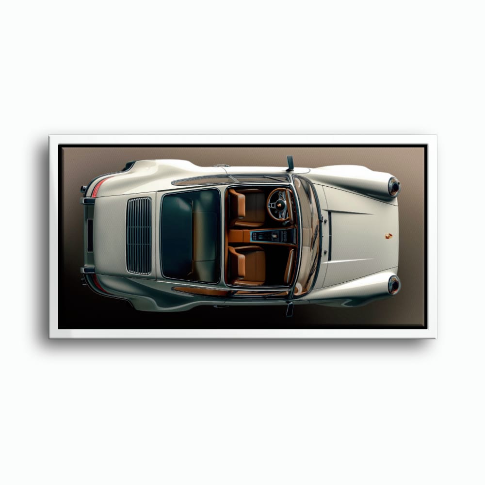 Porsche 911 Ivory Meridian Wall Art – Cream Sports Car Canvas Print Cars