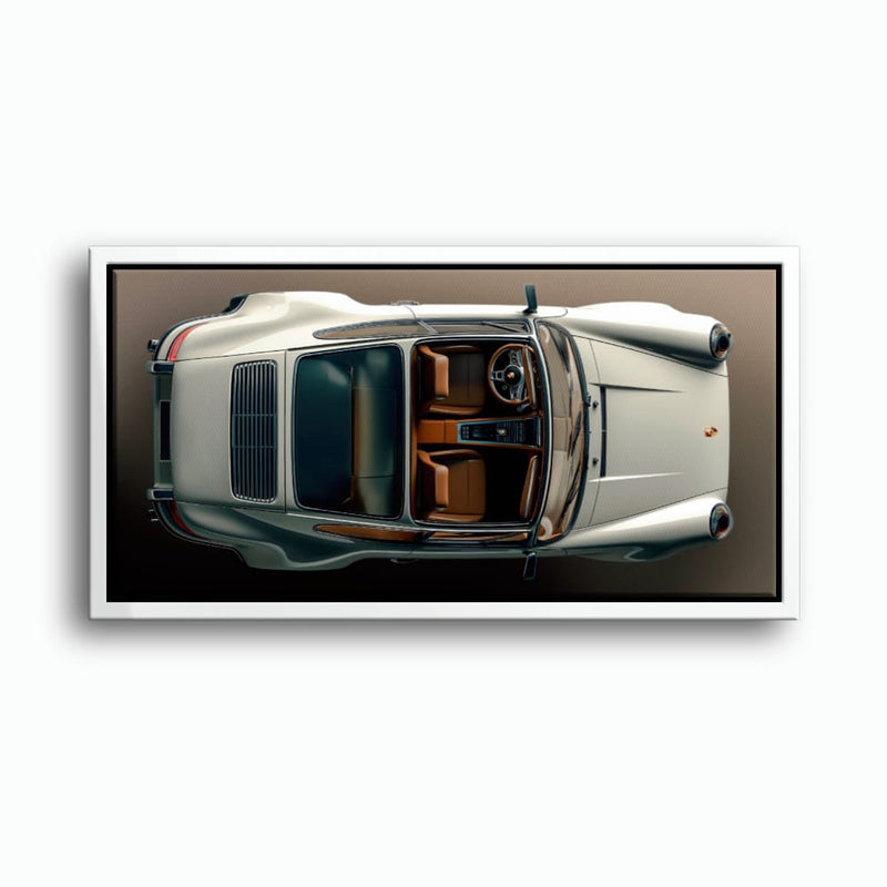 Porsche 911 Ivory Meridian Wall Art – Cream Sports Car Canvas Print Cars