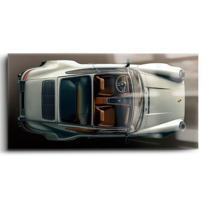 Porsche 911 Ivory Meridian Wall Art – Cream Sports Car Canvas Print Cars