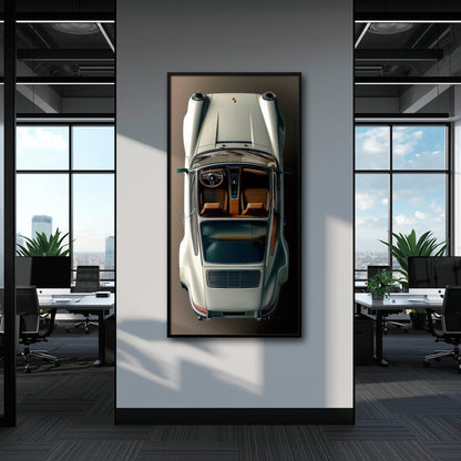 Porsche 911 Ivory Meridian Wall Art – Cream Sports Car Canvas Print Cars