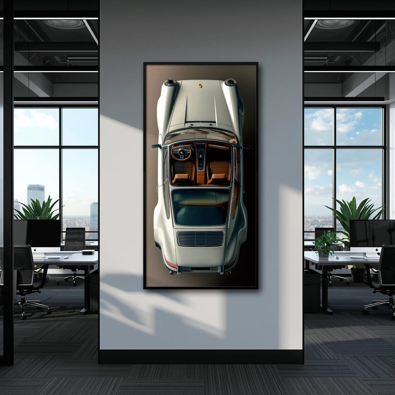 Porsche 911 Ivory Meridian Wall Art – Cream Sports Car Canvas Print Cars