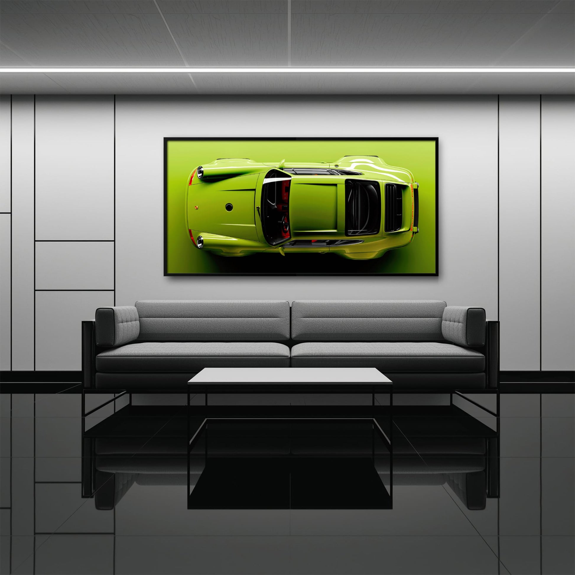 Light Green Porsche 911 Wall Art – Lime Ignition Canvas Print Cars