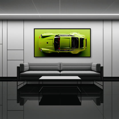 Light Green Porsche 911 Wall Art – Lime Ignition Canvas Print Cars