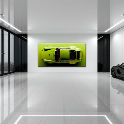 Light Green Porsche 911 Wall Art – Lime Ignition Canvas Print Cars