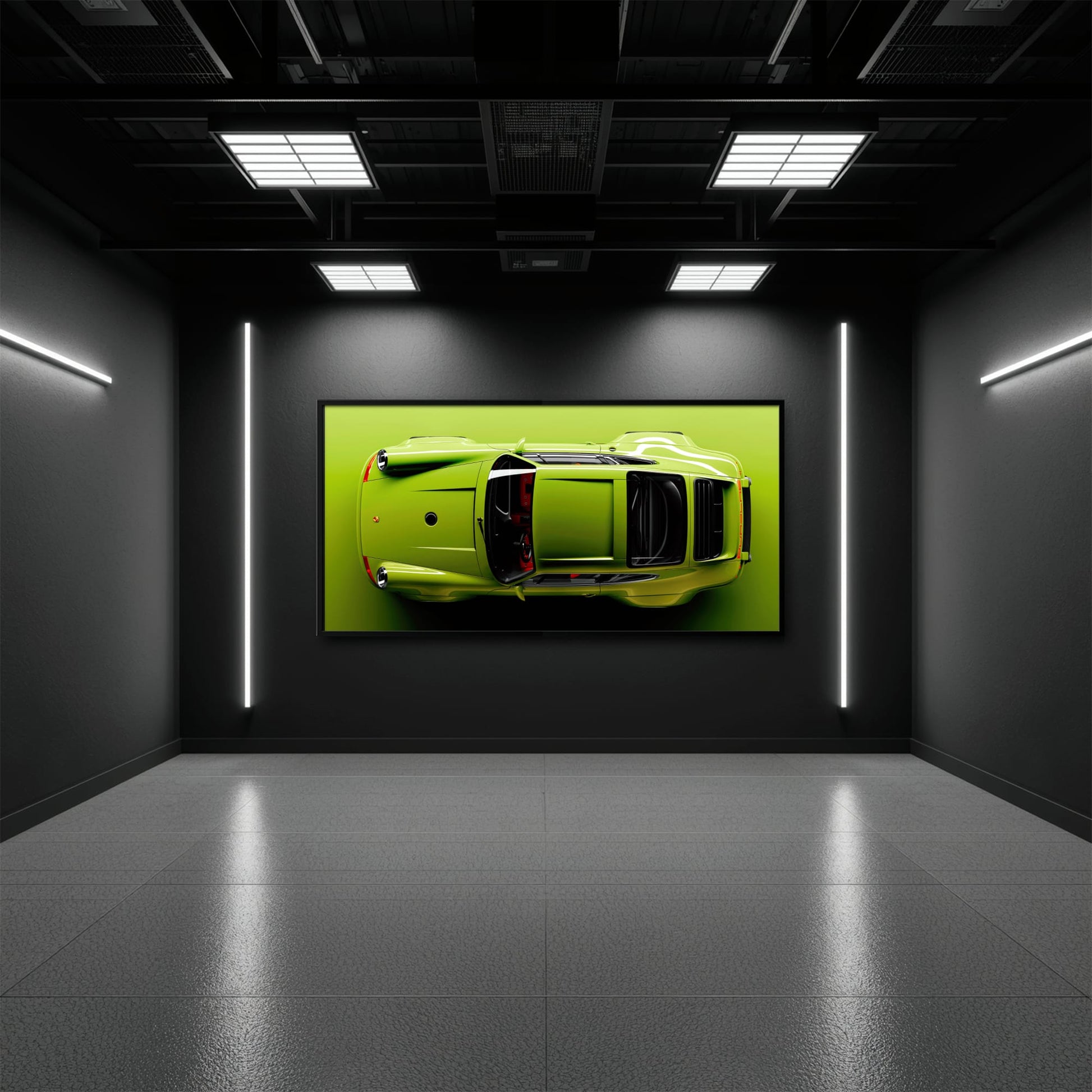 Light Green Porsche 911 Wall Art – Lime Ignition Canvas Print Cars