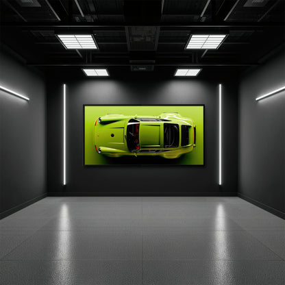 Light Green Porsche 911 Wall Art – Lime Ignition Canvas Print Cars