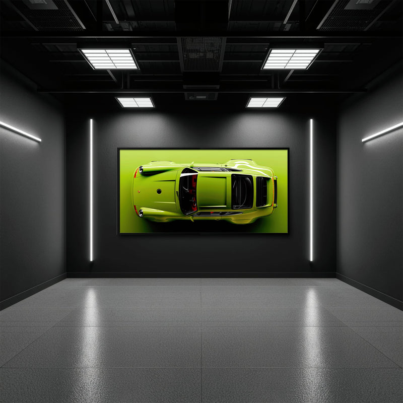 Light Green Porsche 911 Wall Art – Lime Ignition Canvas Print Cars
