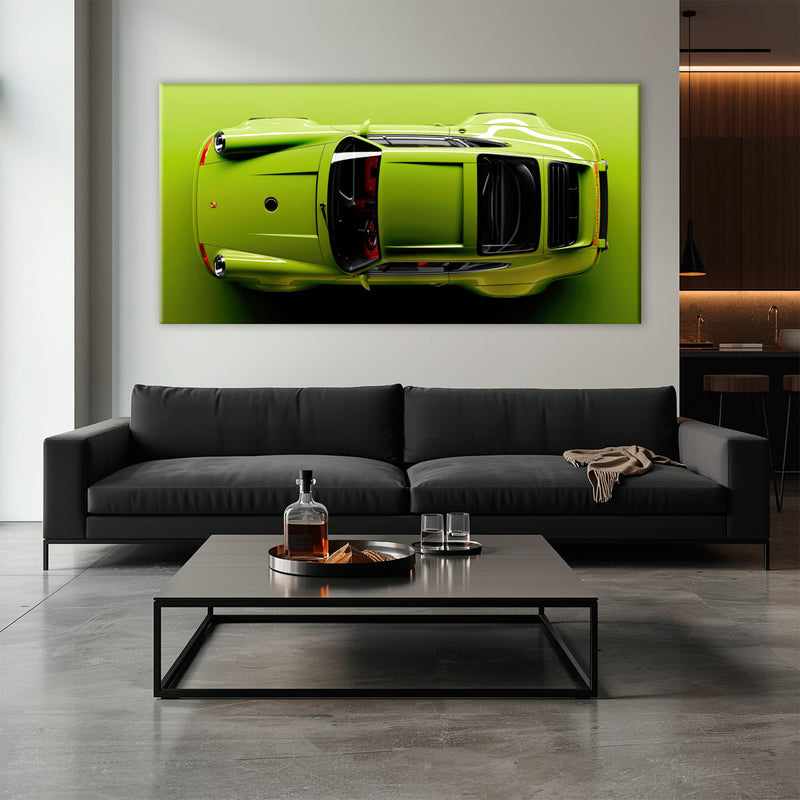 Light Green Porsche 911 Wall Art – Lime Ignition Canvas Print Cars
