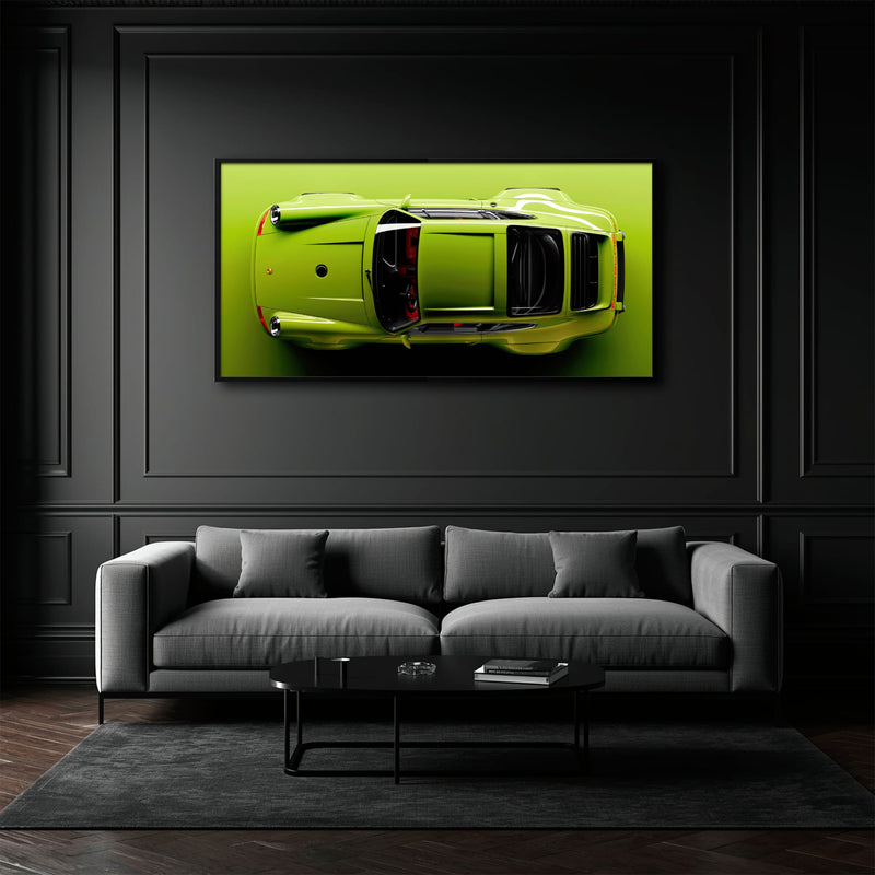 Light Green Porsche 911 Wall Art – Lime Ignition Canvas Print Cars