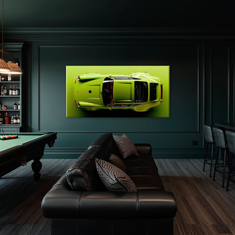 Light Green Porsche 911 Wall Art – Lime Ignition Canvas Print Cars