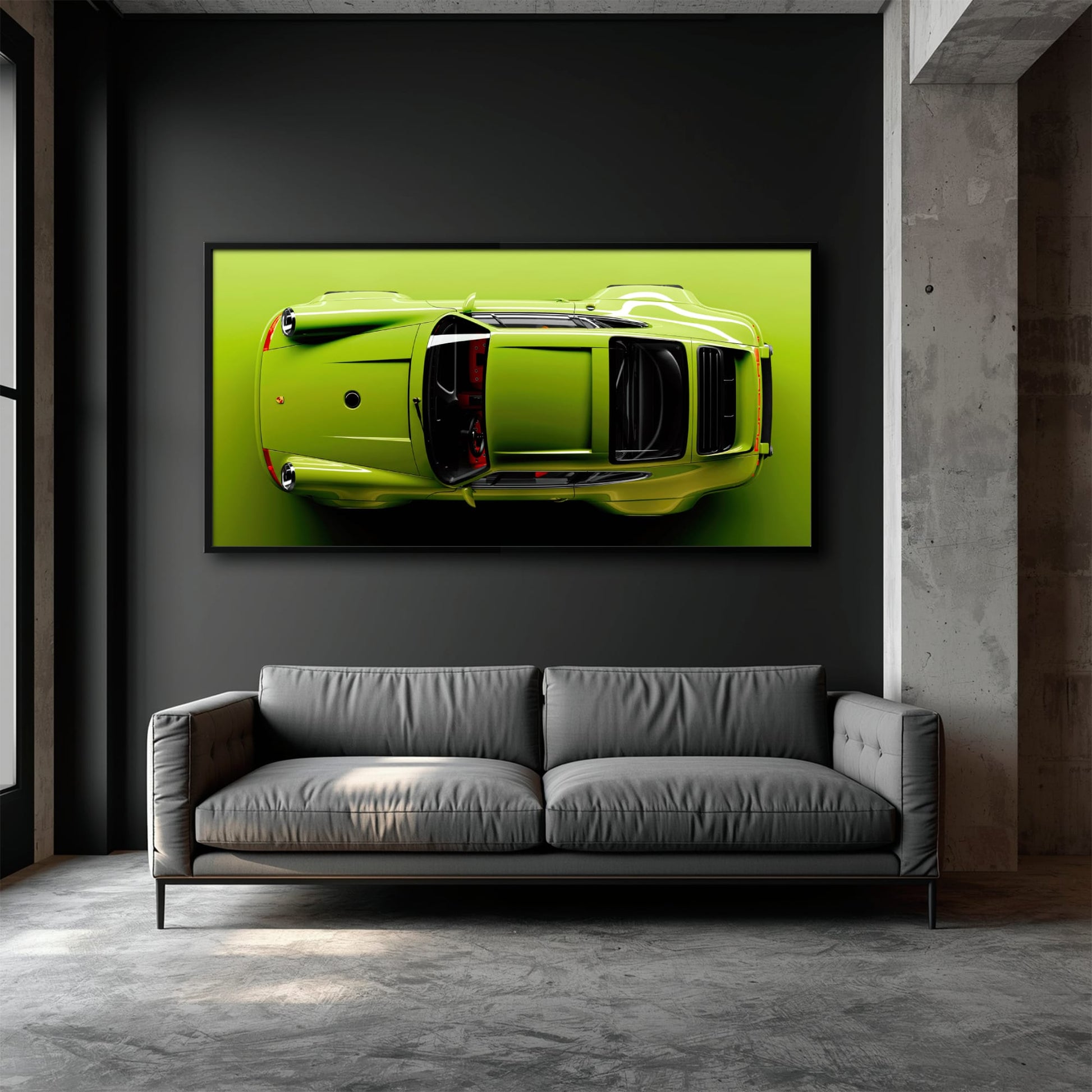 Light Green Porsche 911 Wall Art – Lime Ignition Canvas Print Cars