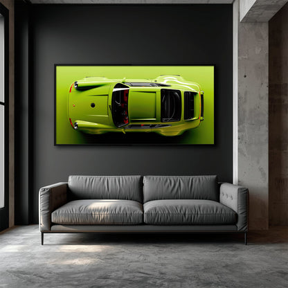 Light Green Porsche 911 Wall Art – Lime Ignition Canvas Print Cars