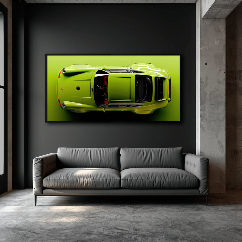 Light Green Porsche 911 Wall Art – Lime Ignition Canvas Print Cars