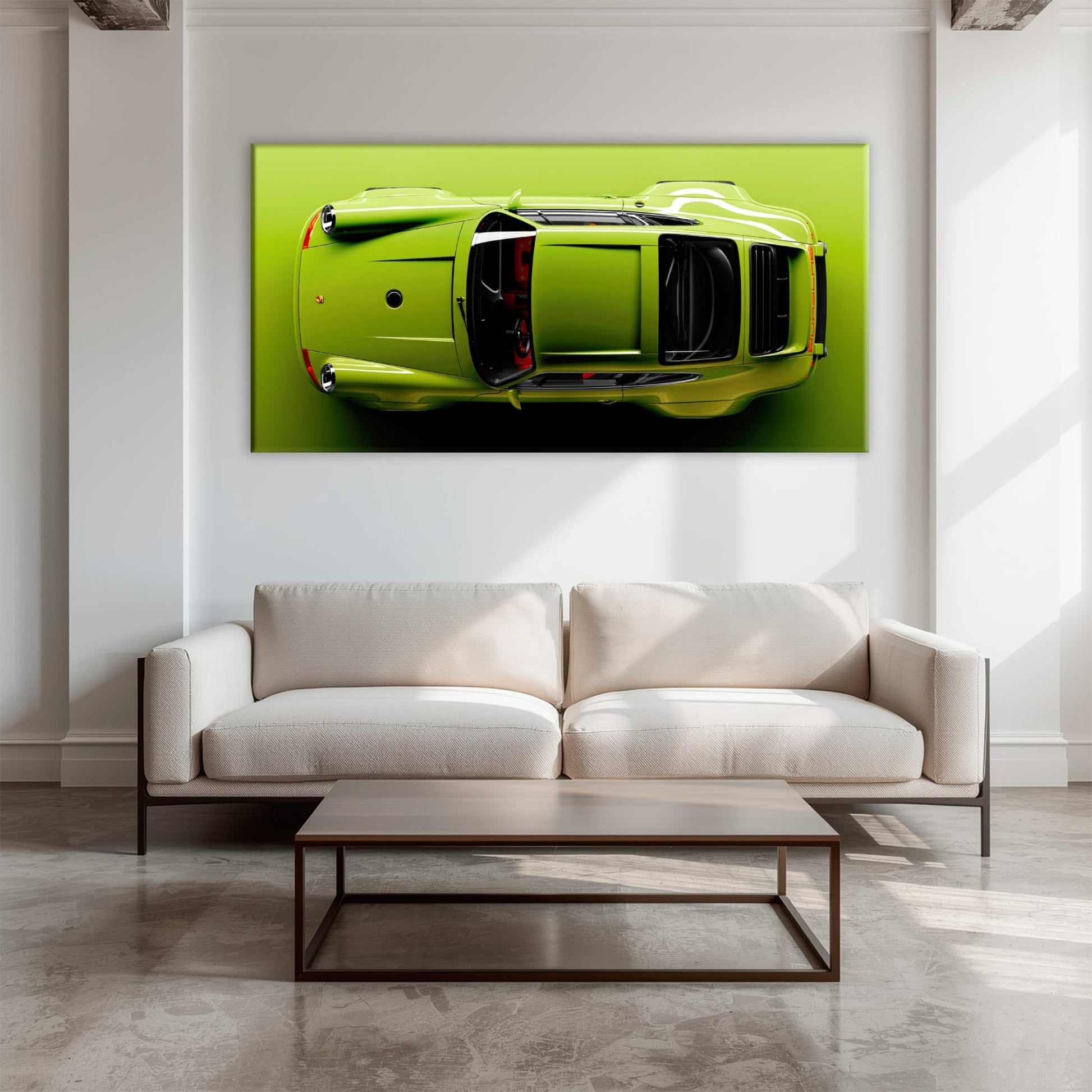 Light Green Porsche 911 Wall Art – Lime Ignition Canvas Print Cars