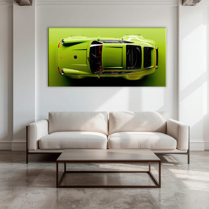 Light Green Porsche 911 Wall Art – Lime Ignition Canvas Print Cars