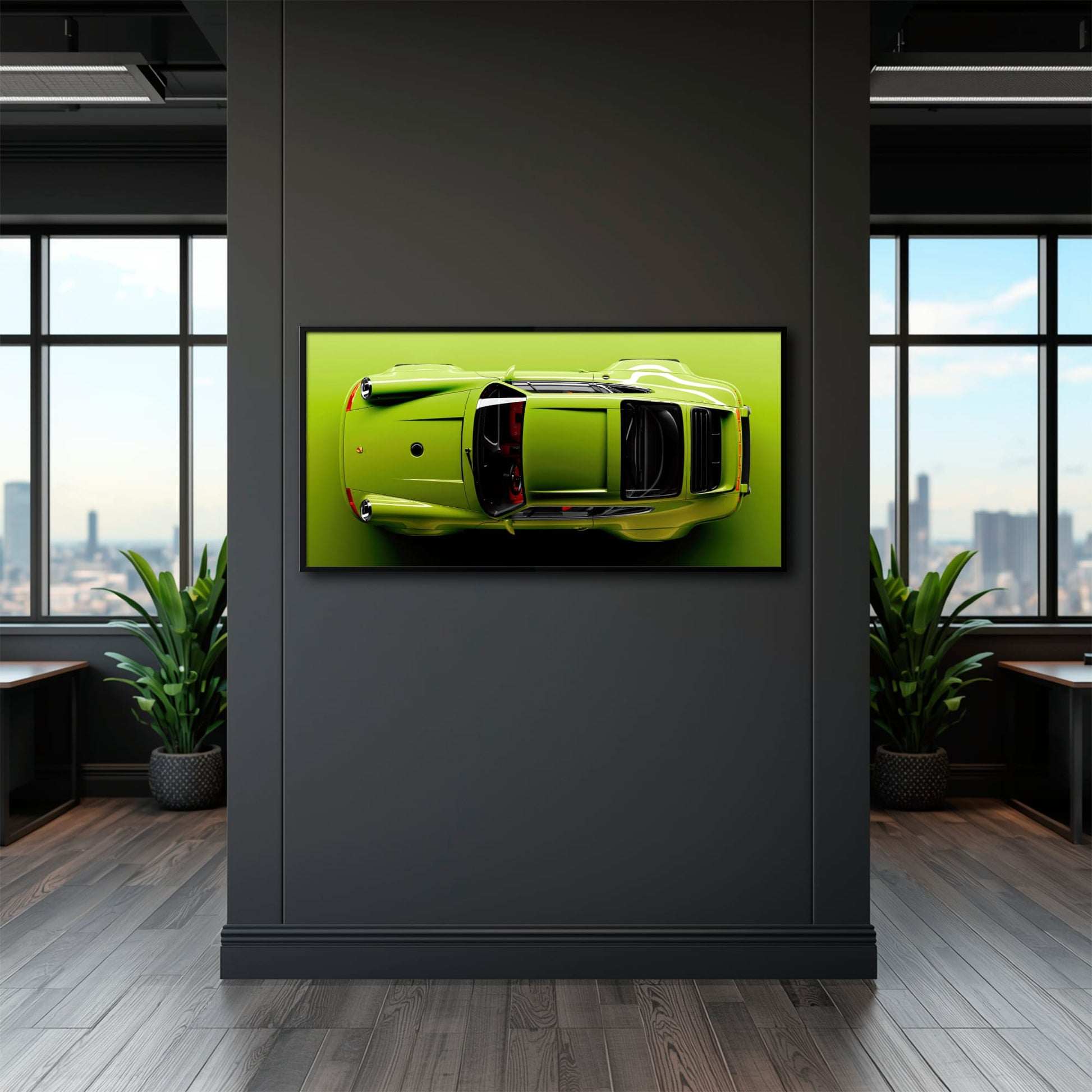 Light Green Porsche 911 Wall Art – Lime Ignition Canvas Print Cars