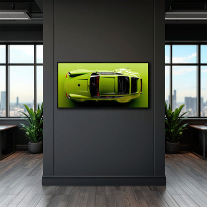Light Green Porsche 911 Wall Art – Lime Ignition Canvas Print Cars