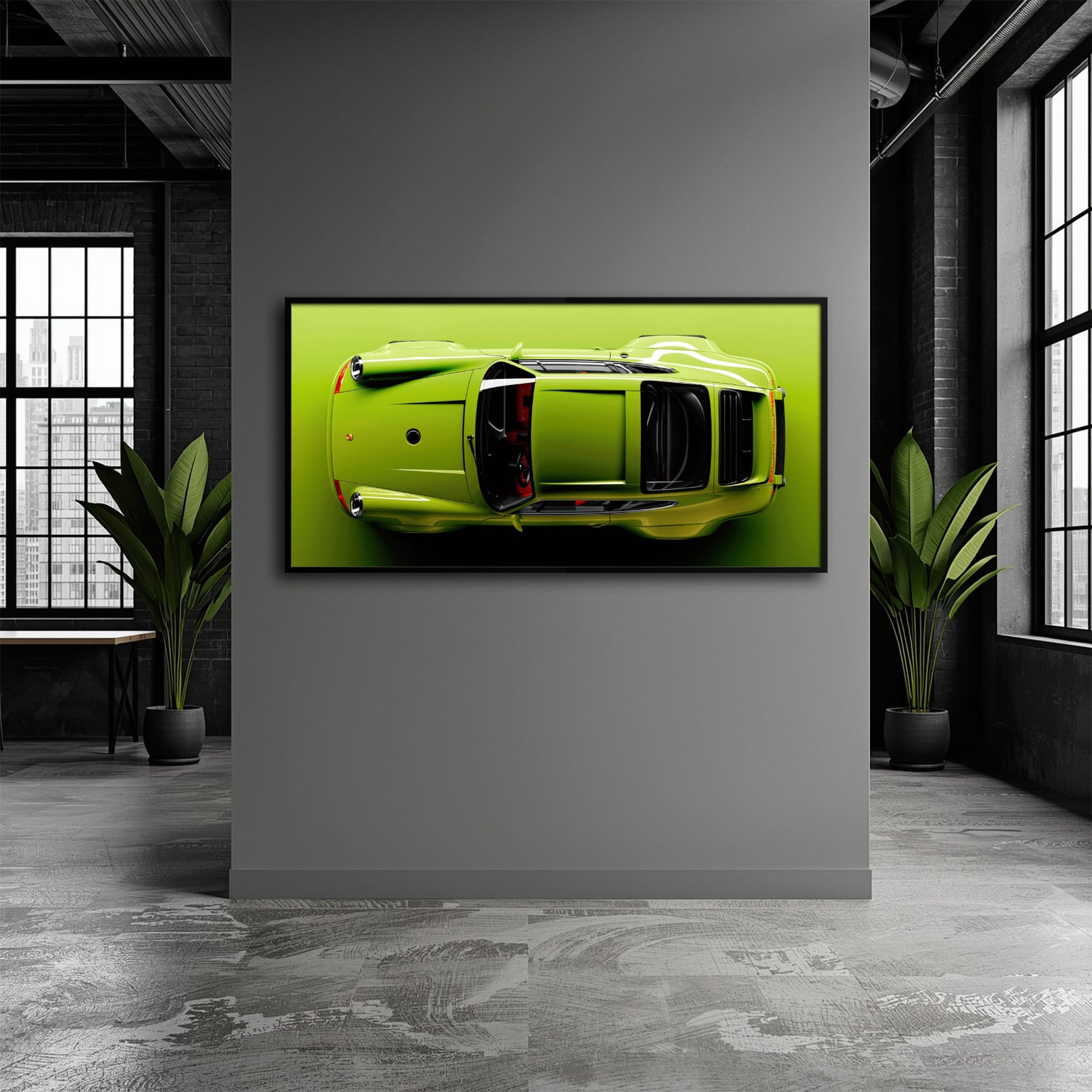 Light Green Porsche 911 Wall Art – Lime Ignition Canvas Print Cars