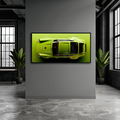Light Green Porsche 911 Wall Art – Lime Ignition Canvas Print Cars
