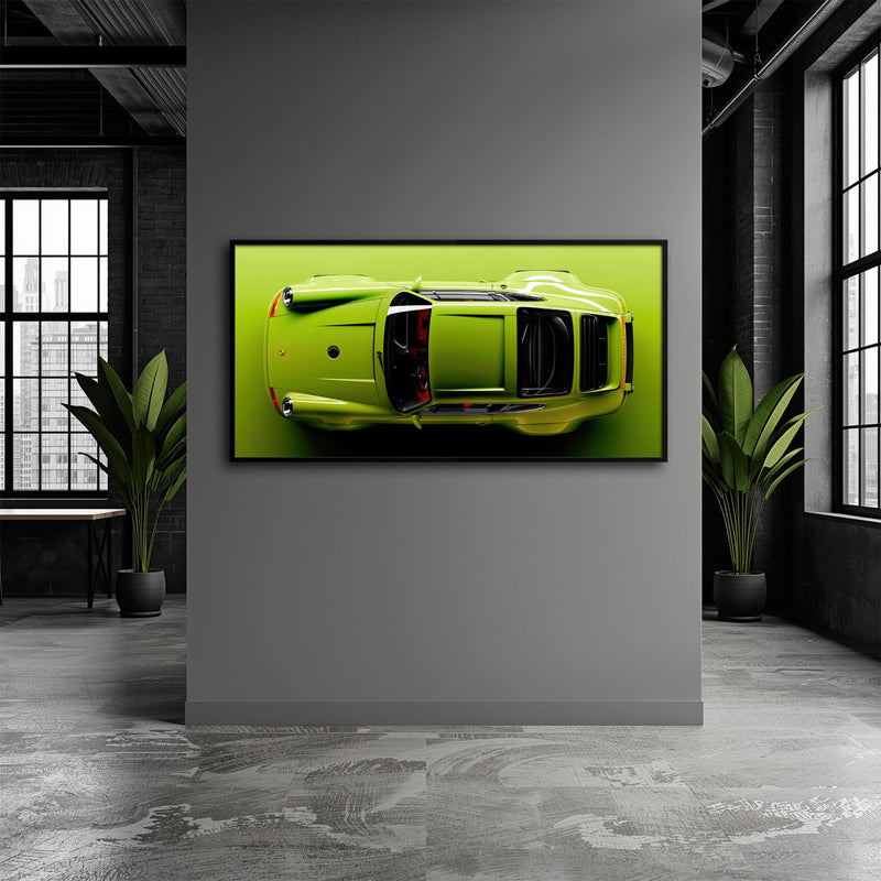 Light Green Porsche 911 Wall Art – Lime Ignition Canvas Print Cars