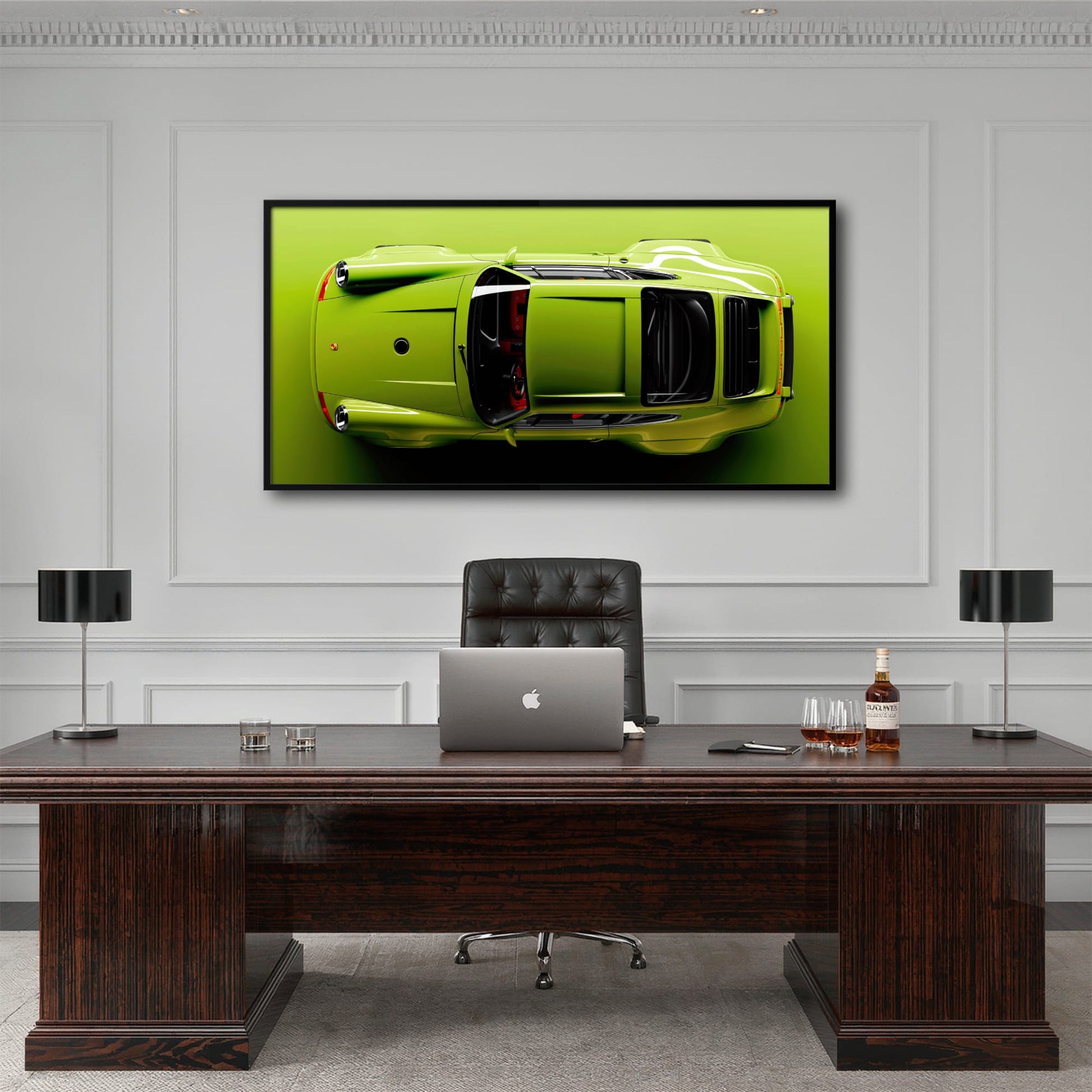 Light Green Porsche 911 Wall Art – Lime Ignition Canvas Print Cars