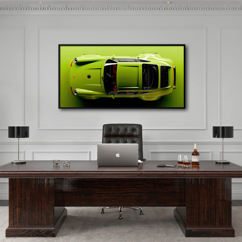Light Green Porsche 911 Wall Art – Lime Ignition Canvas Print Cars