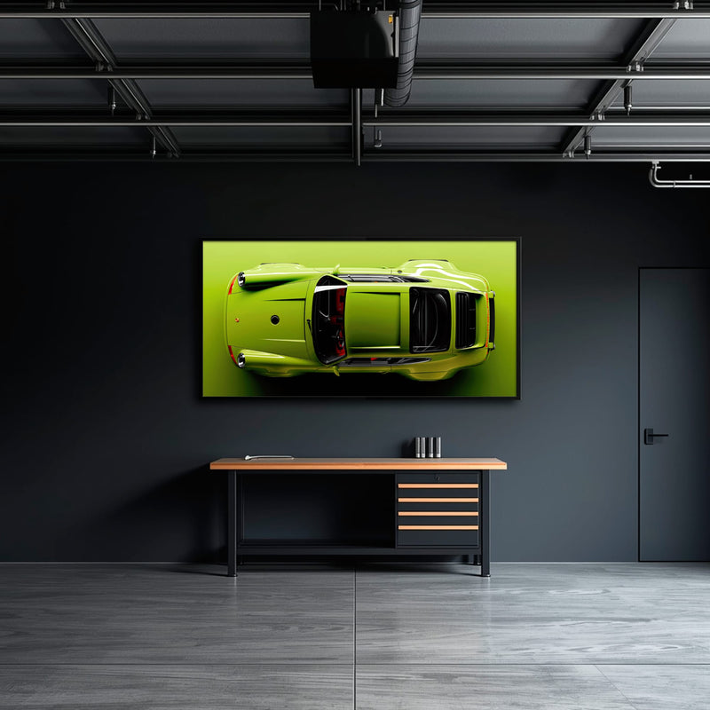 Light Green Porsche 911 Wall Art – Lime Ignition Canvas Print Cars