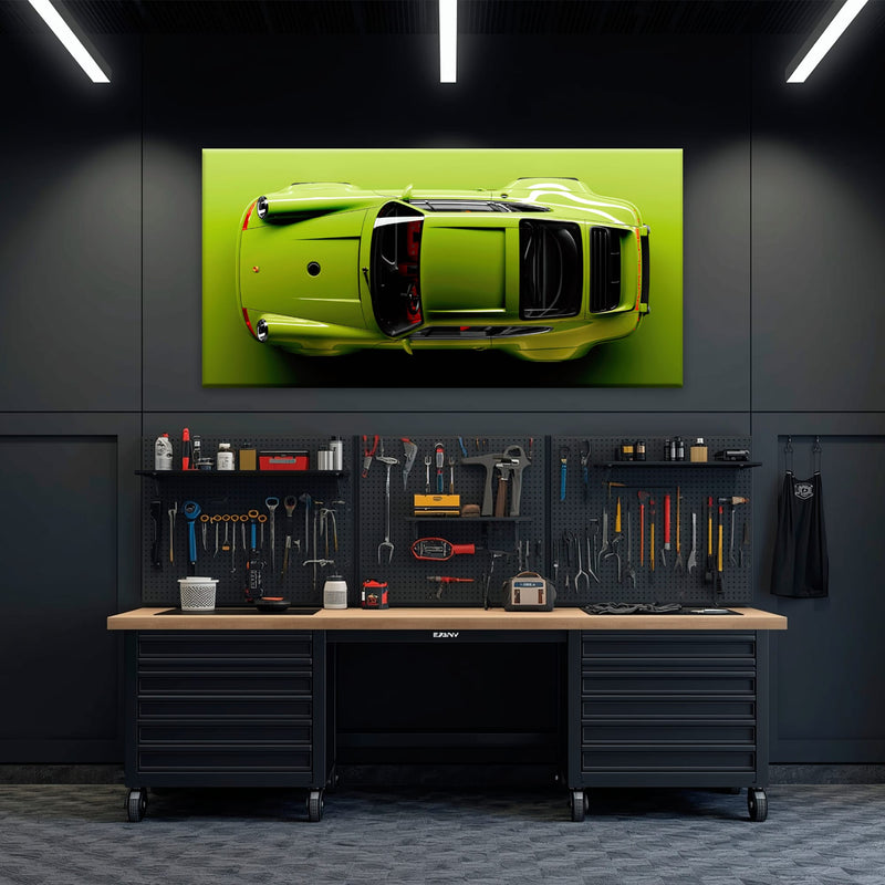 Light Green Porsche 911 Wall Art – Lime Ignition Canvas Print Cars