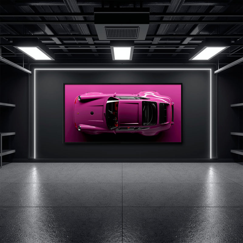 Pink Porsche 911 Wall Art – Magenta Pulse Canvas Print Cars