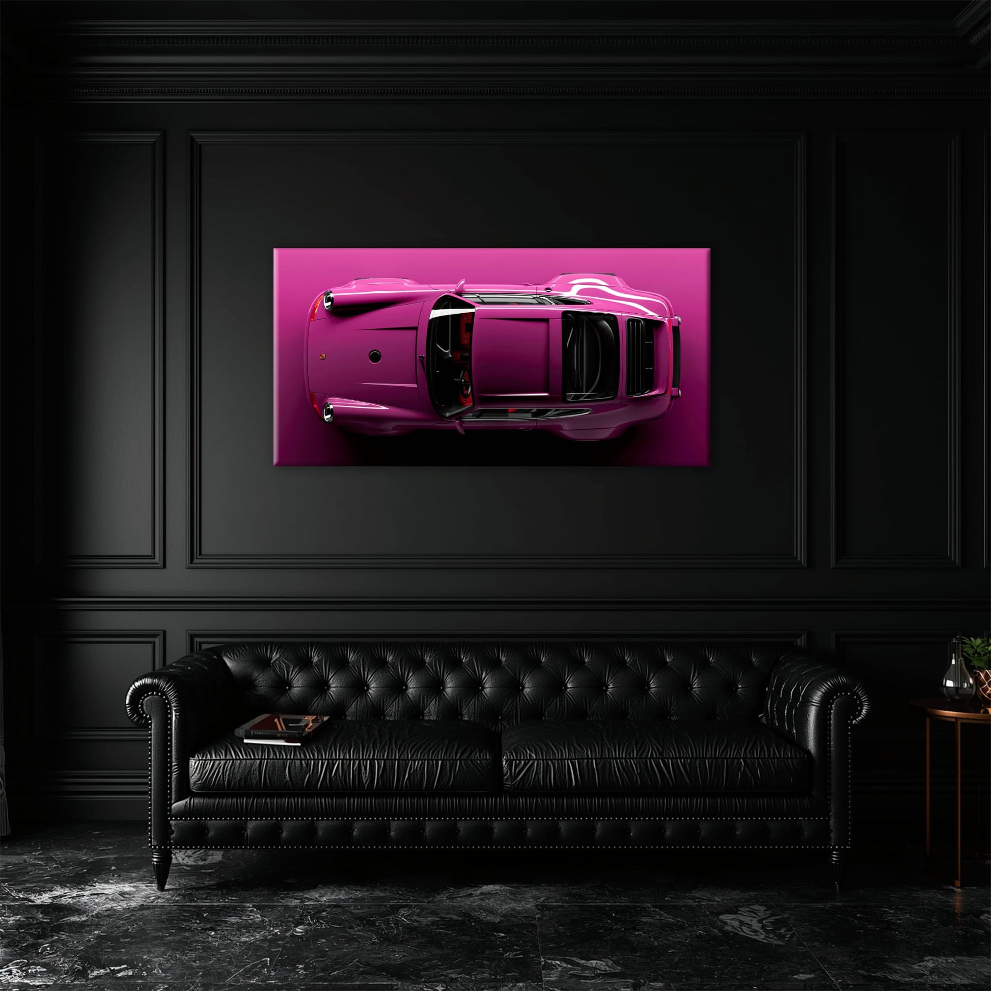 Pink Porsche 911 Wall Art – Magenta Pulse Canvas Print Cars
