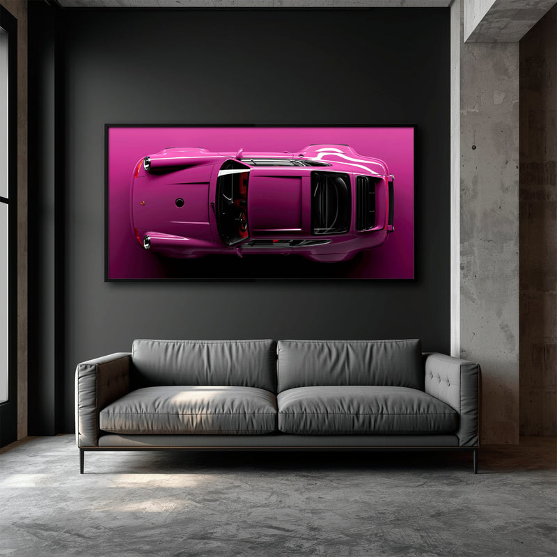 Pink Porsche 911 Wall Art – Magenta Pulse Canvas Print Cars