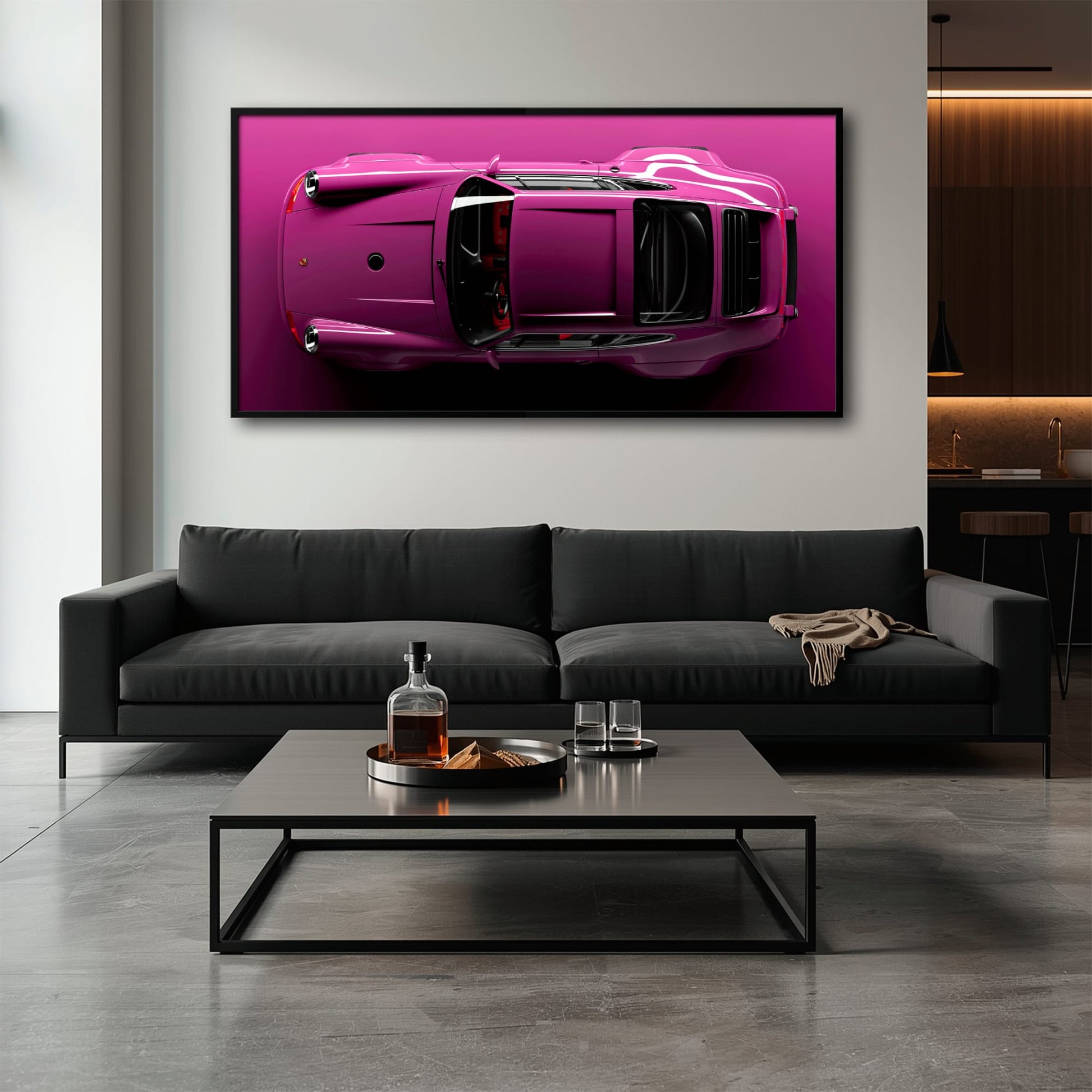 Pink Porsche 911 Wall Art – Magenta Pulse Canvas Print Cars