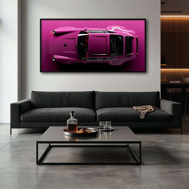 Pink Porsche 911 Wall Art – Magenta Pulse Canvas Print Cars